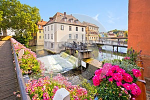 Bamberg. Scenic view of Old Town of Bamberg with bridges over the Regnitz river