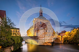 Bamberg Town Hall at Dusk, Germany