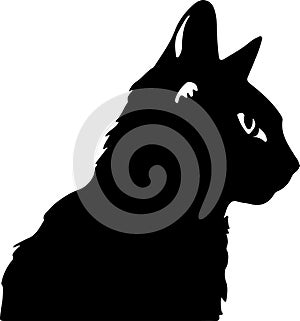 Bambino Cat Black Silhouette Generative Ai photo