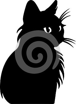 Bambino Cat Black Silhouette Generative Ai photo