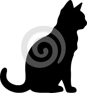 Bambino Cat Black Silhouette Generative Ai photo