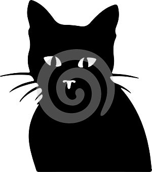 Bambino Cat Black Silhouette Generative Ai