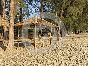 Bambo hut bar on the beach