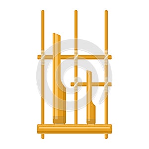 Bamboo angklung vector isolated on white background. Musical equipment