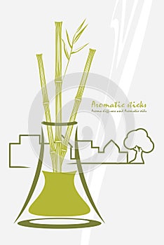 Bamboo aromatic sticks. Aroma diffusers and aromatic oils photo