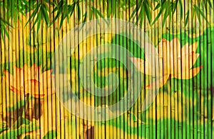 Bamboo background with lotus