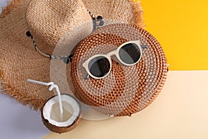 Bamboo bag and beach items