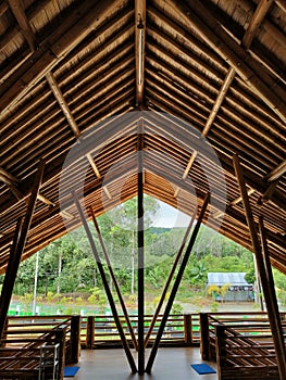 bamboo bambu pering mosque masjid kiram park architecture photo