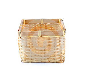 Bamboo basket isolated on white