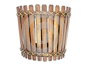 Bamboo basket container isolated