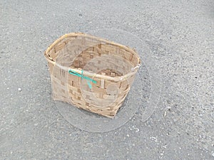 Bamboo basket for trashbin photo