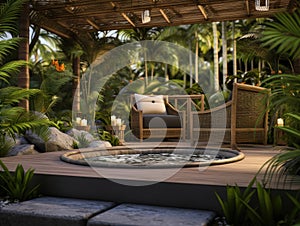 Bamboo Bliss: where modern hot tub luxury meets fragrant greenery