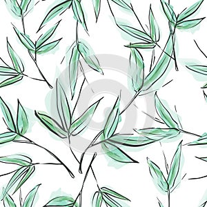 Bamboo. Bmboo seamless pattern. Floral seamless background