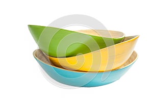 Bamboo bowls isolated