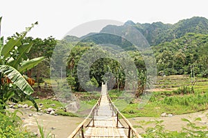 Bamboo Bridge over Kali Wolowona, Ende photo
