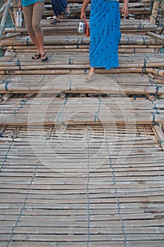 Bamboo Bridge in Sangklaburi,Kanchan buri