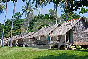 Bamboo bungalows in Rabbit island Cambodia