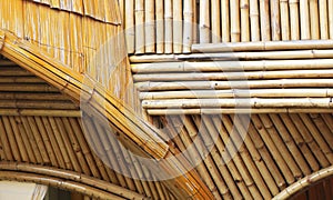 Bamboo ceiling structure joints techniques.