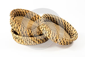 Bamboo coasters, natural wickerwork