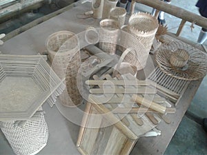 Bamboo craft design from assam bamboo photo