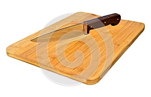 Bamboo cutting board and knife