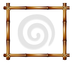 Bamboo dry stick frame. Decorative rectangle border