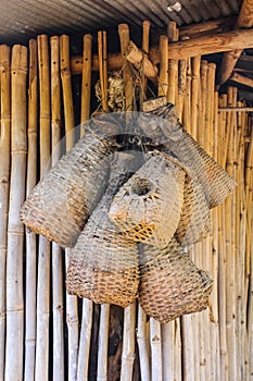 Bamboo eel trap norther Thai style photo