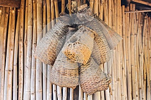 Bamboo eel trap norther Thai style photo