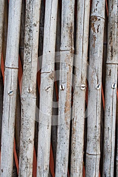 Bamboo fence texture on pink background image