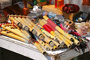 Bamboo flutes in tajin town, veracruz, mexico I