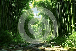 Bamboo forest Ai photo