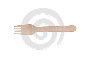 bamboo fork knife isolated on white background. utensil and disposable kitchenware