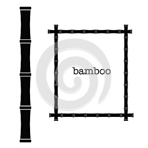 Bamboo frame black color art illustration