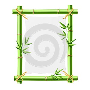 Bamboo frame with blank paper
