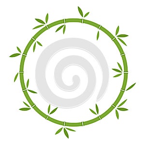 Bamboo green circle vector stock illustration isolated on white