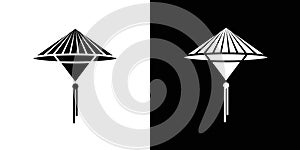 Bamboo hat icon Isolated flat vector in outline