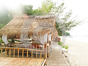 Bamboo hut on the beach