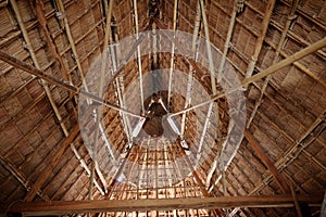 Bamboo Hut, part of a native dwelling in Thailand.