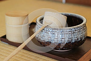 A traditional Japanese matcha tea set