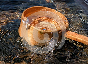 Bamboo ladle and splash