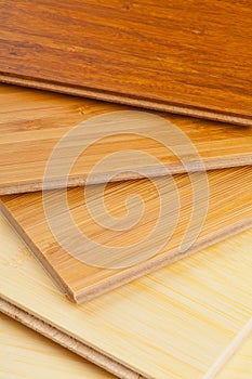 Bamboo laminate flooring close up