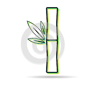Bamboo leaf shadow icon, nature tropical symbol design, web sign vector illustration