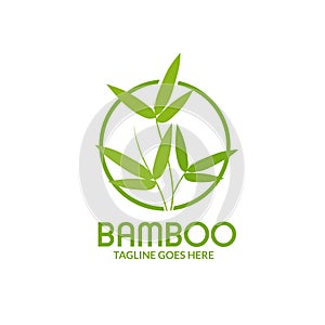 Bamboo leaves with circle logo