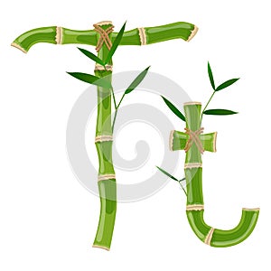 Bamboo letter T