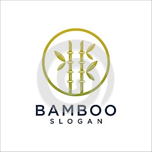 Bamboo logo design graphic template