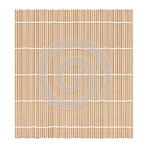 Bamboo mat background for making sushi. Top view. Realistic texture makisu or curtain. Vector illustration.