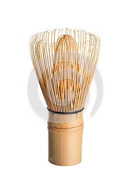 Bamboo Matcha Tea Whisk or chasen isolated white