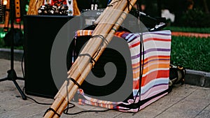 Bamboo pipe - Indian style folk instrument - public performance