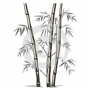 Vintage Style Bamboo Sketch Vector Illustration photo