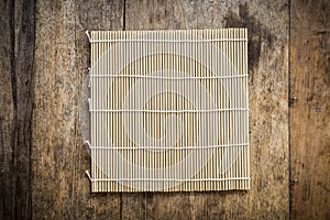 Bamboo Platemat on wooden background photo